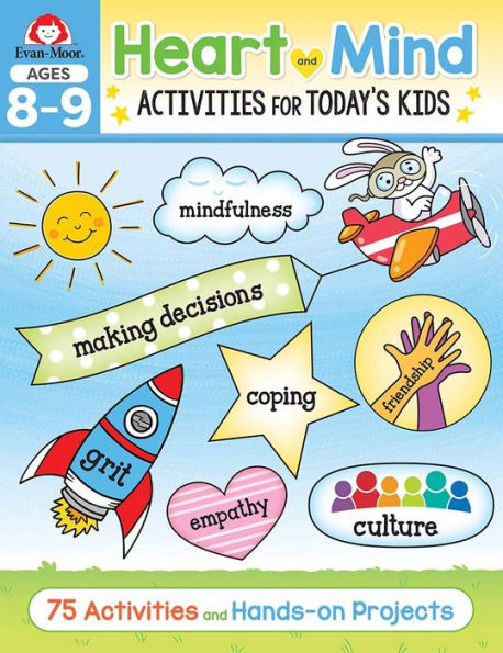 Evan-Moor Heart And Mind Activities For Today's Kids Workbook, Ages 8-9, Manage Emotions, Reduce Anxiety, Navigate Social Situations, Make Friends, Promotes Mental Health, Develop Empathy, Homeschool