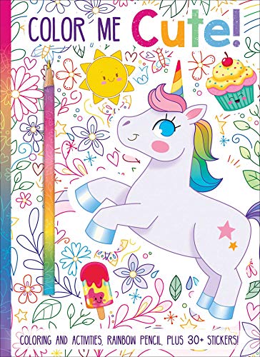 Color Me Cute! Coloring Book With Rainbow Pencil