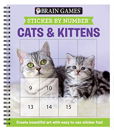 Brain Games - Sticker by Number: Cats & Kittens (Square Stickers): Create Beautiful Art With Easy to Use Sticker Fun!