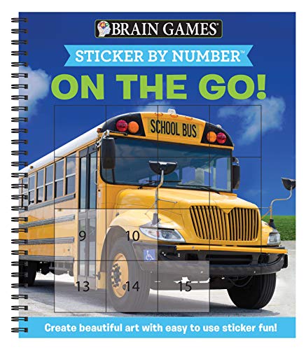 Brain Games - Sticker By Number: On The Go (Easy - Square Stickers): Create Beautiful Art With Easy To Use Sticker Fun!