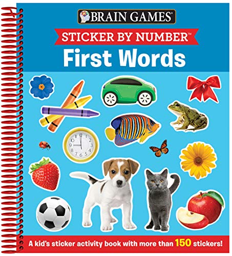 Brain Games - Sticker By Number: First Words (Ages 3 To 6): A Kid's Sticker Activity Book With More Than 150 Stickers!