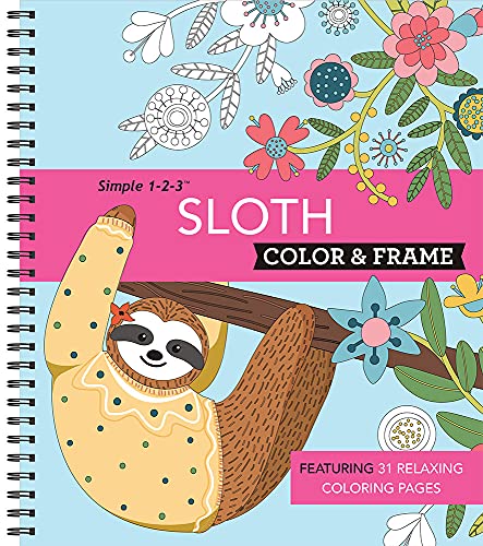 Color And Frame - Sloth (Adult Coloring Book)