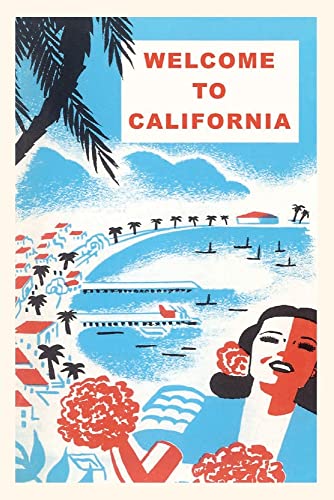 The Vintage Journal Welcome To California, Bay With Piers (Pocket Sized