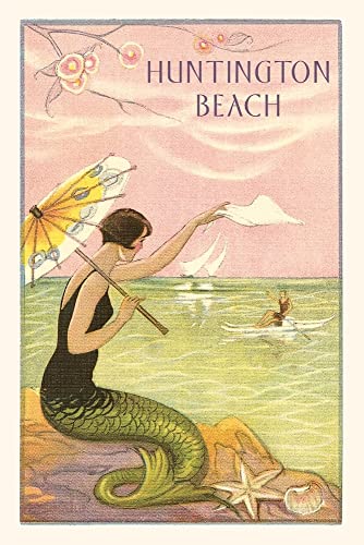 The Vintage Journal Mermaid With Parasol, Huntington Beach (Pocket Sized