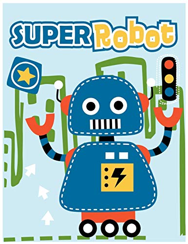 Super Robot: Coloring Book For Kids Ages 4-8, Size 8.5 By 11 For Boy And Girl And Everyone