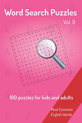 Word Search Puzzles - 100 puzzles for kids and adults: Most Common English Words | Easy to carry | 6x9in | 115 pages | 100 Puzzles and solutions