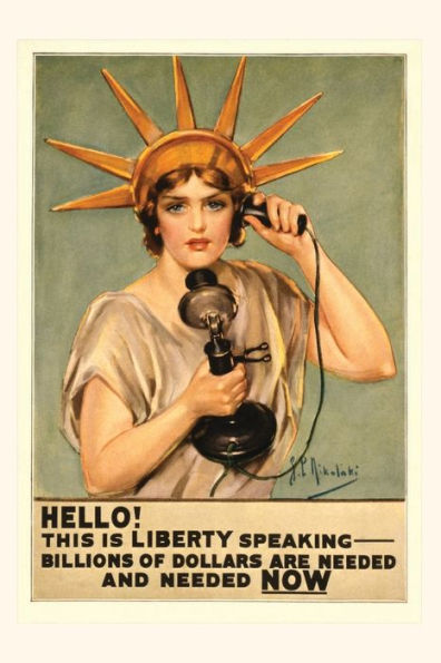 Vintage Journal Liberty Telephoning For Money Poster