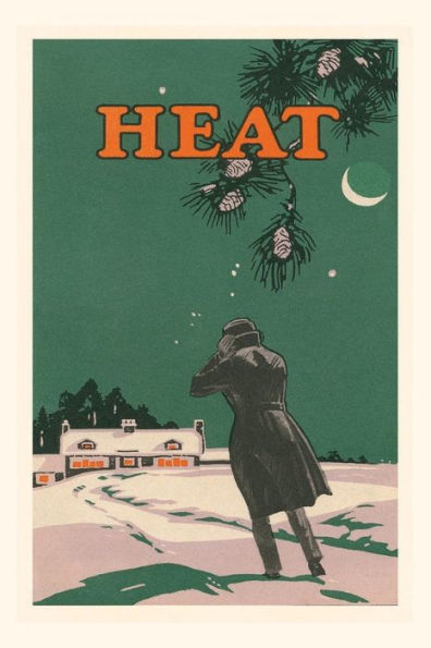Vintage Journal Heat, Man Walking Home In Snow