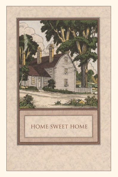 Vintage Journal Home Sweet Home, House With Trees