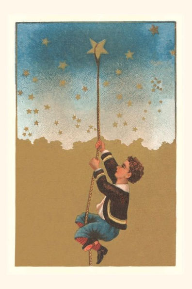 Vintage Journal Boy Hanging On A Star