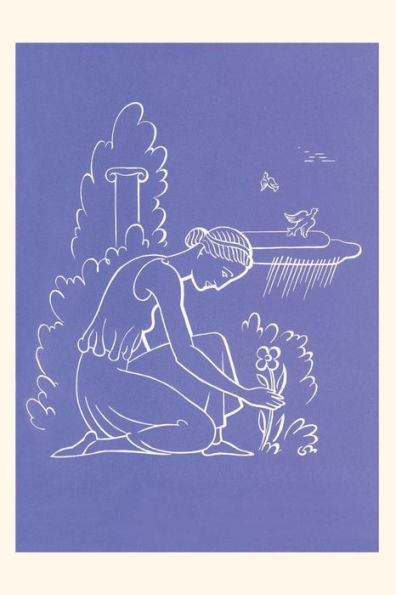 Vintage Journal Greek Maiden Picking Flower