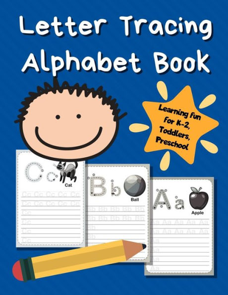 Letter Tracing Alphabet Book : Abc Learning Book For Kids - Toddlers, Preschool, K-2 - Royal Blue