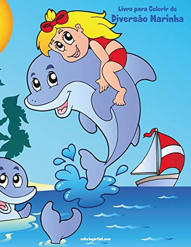 Livro Para Colorir De Diversão Marinha (Portuguese Edition)