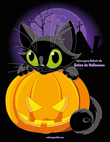Livro Para Colorir De Gatos De Halloween (Portuguese Edition)
