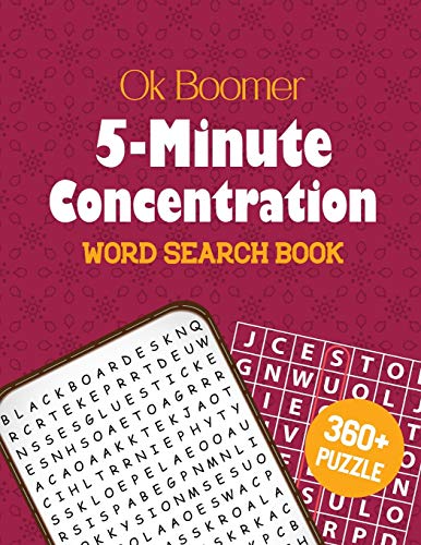Ok Boomer 5-Minute Concentration Word Search Book: 360+ Christmas Word Search Puzzle, Exercise Your Brain, Holiday Fun For Adults, Favorite Verses Bible Word Search
