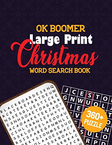 Ok Boomer Large Print Christmas Word Search Book: Unique Large-Print Christmas Word Search Puzzle Book For Adults Brain Exercise Game