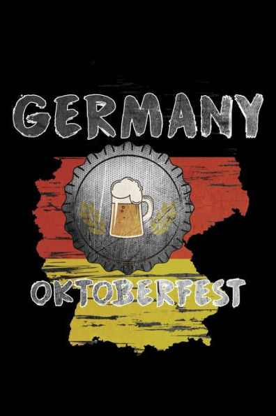 Germany Oktoberfest Landesskizze Schwarz Rot Gold: 6x9 120 pages dot grid | Your personal Diary