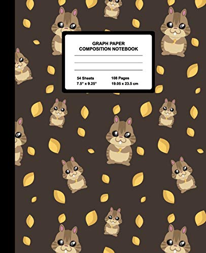 Graph Paper Composition Notebook: Quad Ruled 4 Squares Per Inch Sheets, Math And Science Grid Note Book For Elementary Students, Cute Kawaii Chipmunk