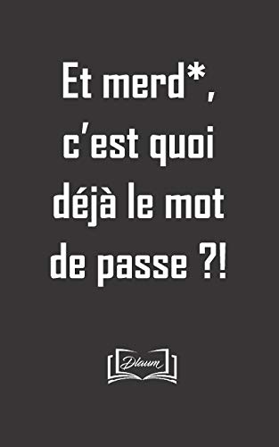 Et Merd*, C'Est Quoi D?j? Le Mot De Passe?!: Carnet Contre Les Trous De M?moire Pour Garder Ses Mots De Passe (French Edition)