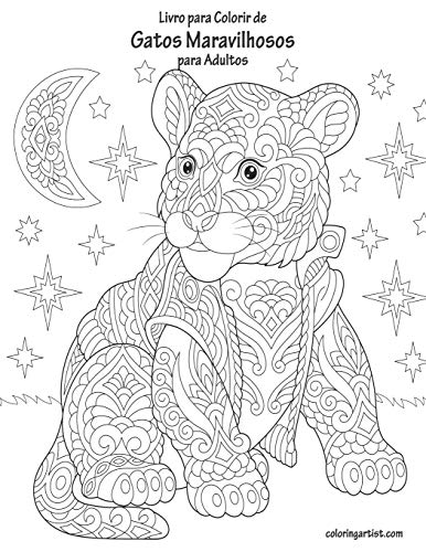 Livro Para Colorir De Gatos Maravilhosos Para Adultos (Portuguese Edition)