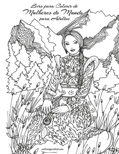 Livro Para Colorir De Mulheres Do Mundo Para Adultos 1