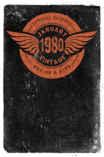 1980 January: 40 Years Special Edition Retro: 40 Birthday Gift! 6 X 9, Dot Grid, 110 Pages