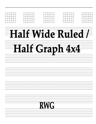 Half Wide Ruled / Half Graph 4X4: 100 Pages 8.5" X 11" - 9781684118335
