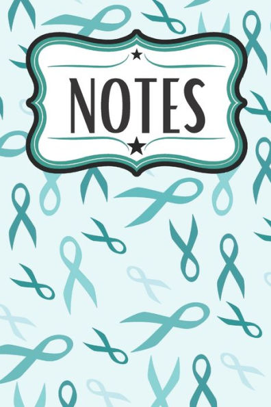 Teal Ribbon Portable Notebook : Teal Ribbon Design For Awareness