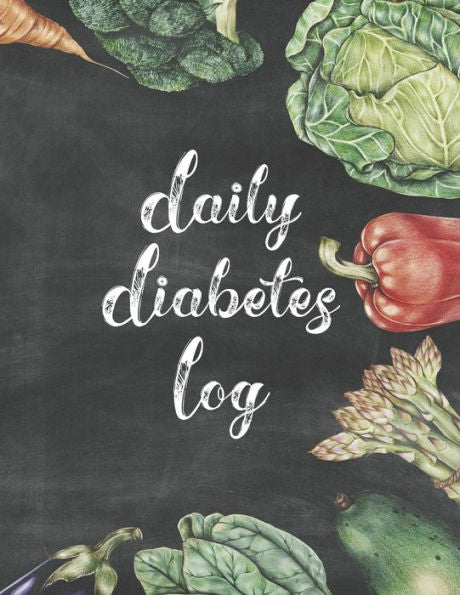 Daily Diabetes Log: Simple Weekly Layout For Tracking Glucose Readings | One Year Tracker | Vegetable Illustration Cover Design | BONUS Coloring Pages