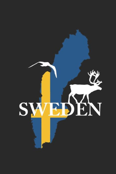 Wikstroem - Notes : Sweden Country Flag Moose - Notebook 6X9 Dot Grid