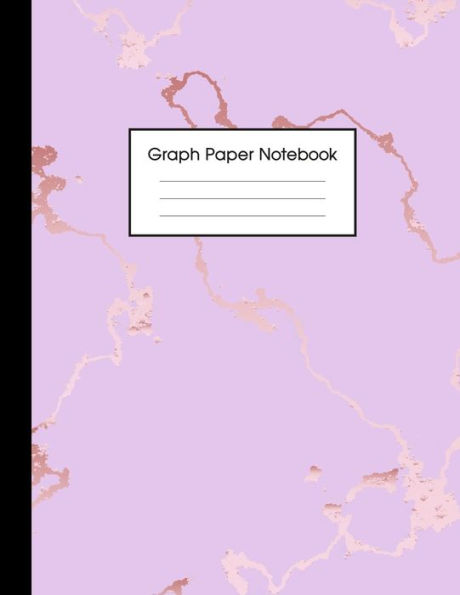 Graph Paper Notebook: Beautiful Purple Marble and Rose Gold | 8.5 x 11 - 5 x 5 Squares per inch, Quad Ruled | Cute Graph Paper Composition Notebook ... Students (Math and Science School Essentials)