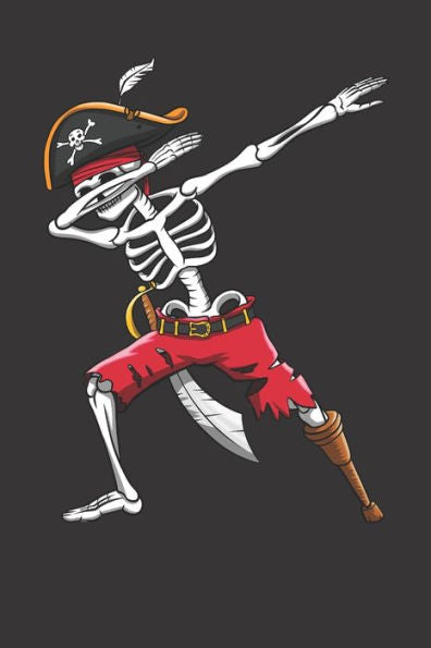 Dabbing Skeleton Pirate: 120 Page Line Notebook for School, Students, Kids & Teens 6" x 9"