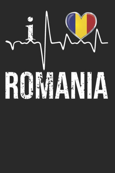 Romania : I Love Romania Heartbeat Flag For Romanian Pride Gift