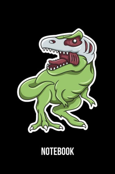 Notebook : A5 Notizbuch Für Halloween Und Zombie Apokalypsen Fans Mit Zombie Dinosaurier
