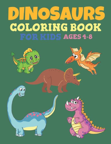 Dinosaur Coloring Book For Kids Ages 4-8: Dinosaur Coloring Book picture, Birthday Party Activity, Beautiful Hand Drawn Book Style With 40 Coloring ... coloring book pages,Dinosaur Activity