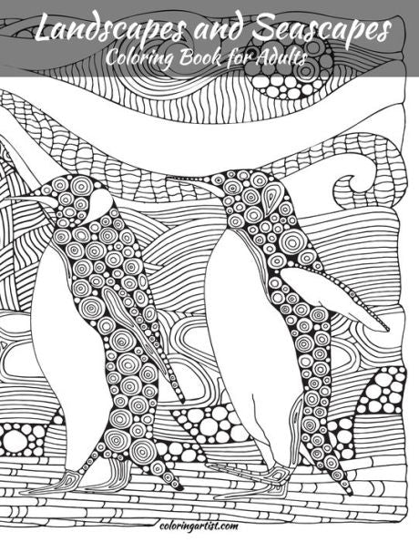 Landscapes and Seascapes Coloring Book for Adults