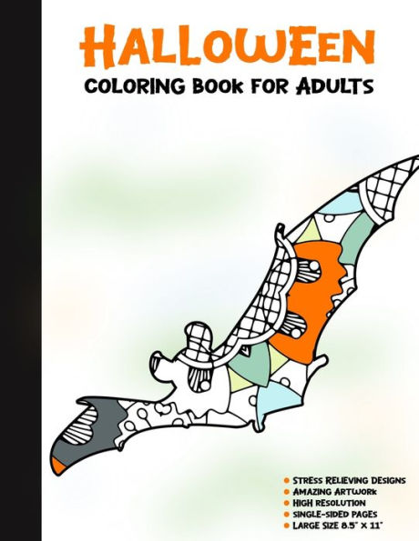 Halloween Coloring Book for Adults: 50 Halloween Illustrations Printed On One Side, Safe For Markers | Fun Craft Activity Gift | Stress Relieving Designs (Spooky House)