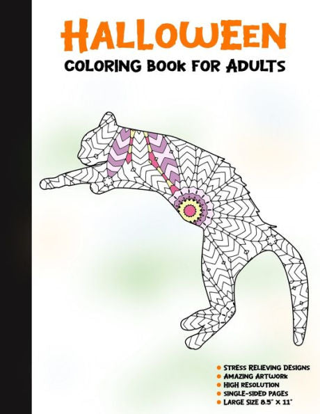 Halloween Coloring Book for Adults: 50 Halloween Illustrations Printed On One Side, Safe For Markers | Fun Craft Activity Gift | Stress Relieving Designs (Spooky House) - 9781696291507
