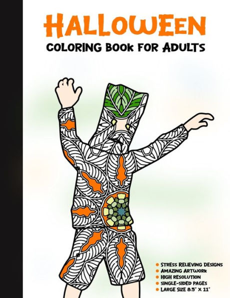 Halloween Coloring Book for Adults: 50 Halloween Illustrations Printed On One Side, Safe For Markers | Fun Craft Activity Gift | Stress Relieving Designs (Spooky House) - 9781696292696