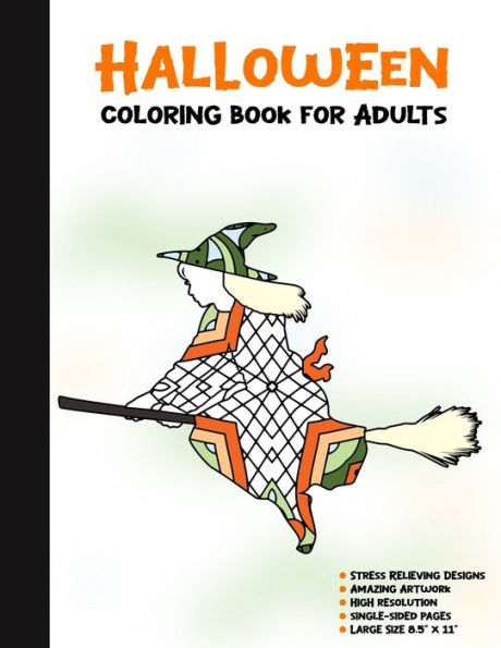 Halloween Coloring Book for Adults: 50 Halloween Illustrations Printed On One Side, Safe For Markers | Fun Craft Activity Gift | Stress Relieving Designs (Spooky House) - 9781696294133