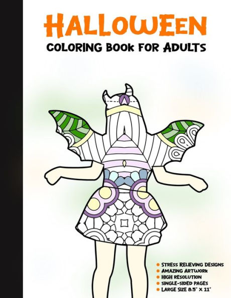 Halloween Coloring Book for Adults: 50 Halloween Illustrations Printed On One Side, Safe For Markers | Fun Craft Activity Gift | Stress Relieving Designs (Spooky House) - 9781696294812