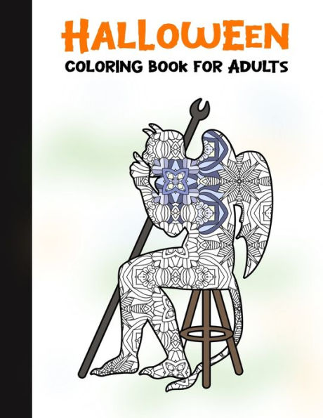 Halloween Coloring Book for Adults: 50 Halloween Illustrations Printed On One Side, Safe For Markers | Fun Craft Activity Gift | Stress Relieving Designs (Spooky House) - 9781696295413