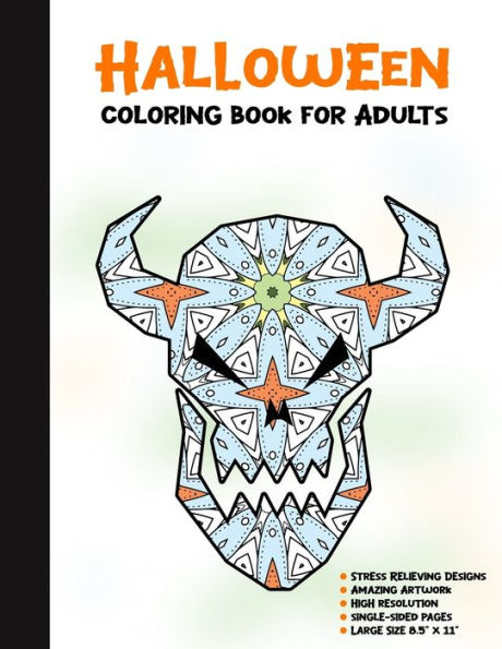 Halloween Coloring Book for Adults: 50 Halloween Illustrations Printed On One Side, Safe For Markers | Fun Craft Activity Gift | Stress Relieving Designs (Spooky House) - 9781696295673