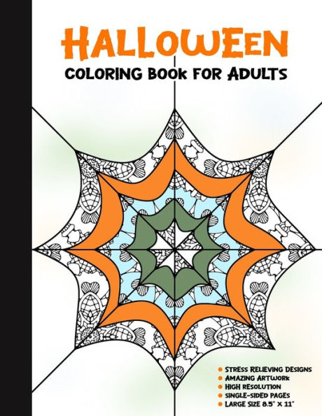 Halloween Coloring Book for Adults: 50 Halloween Illustrations Printed On One Side, Safe For Markers | Fun Craft Activity Gift | Stress Relieving Designs (Spooky House) - 9781696302371