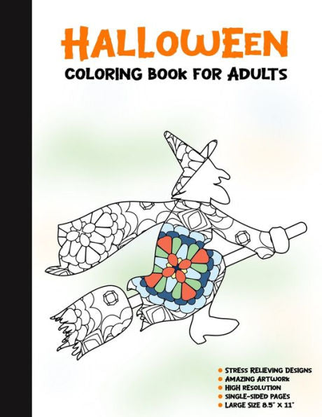 Halloween Coloring Book for Adults: 50 Halloween Illustrations Printed On One Side, Safe For Markers | Fun Craft Activity Gift | Stress Relieving Designs (Spooky House) - 9781696327329