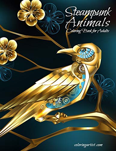 Steampunk Animals Coloring Book for Adults
