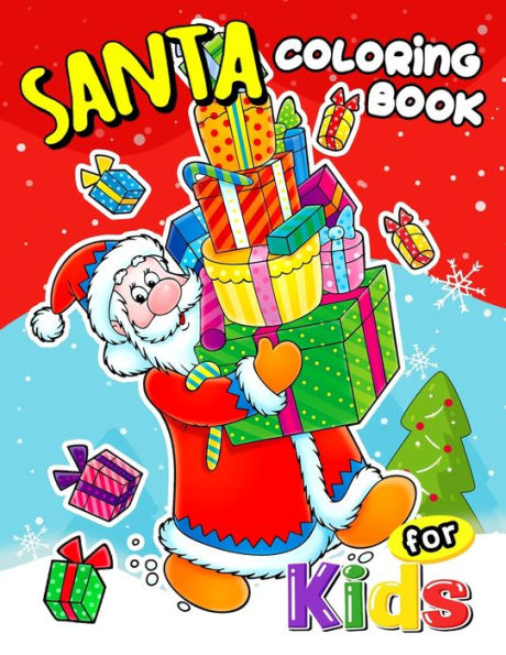 Santa Coloring Book For Kids : Cute Design Of Christmas Coloring Book Jumbo Size