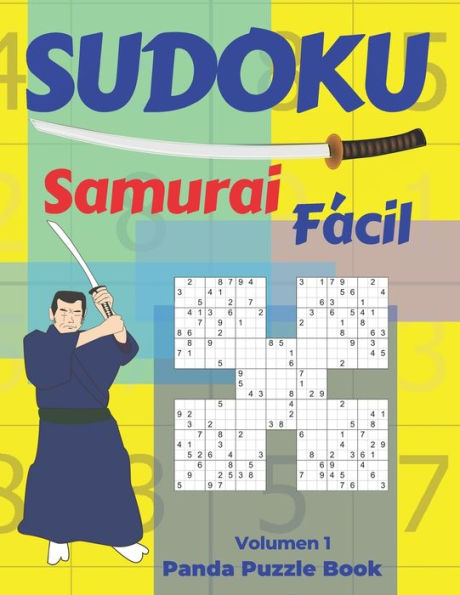 Sudoku Samurai Facil - Volumen 1 : Juegos De Lógica Para Adultos
