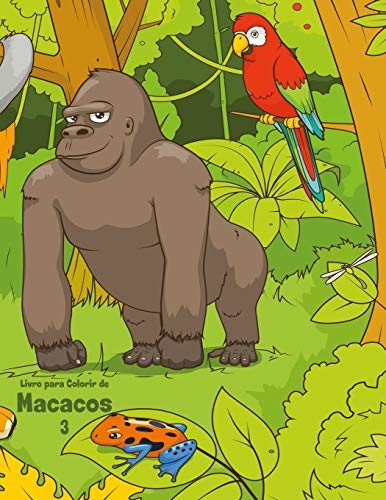 Livro para Colorir de Macacos 3 (Portuguese Edition)