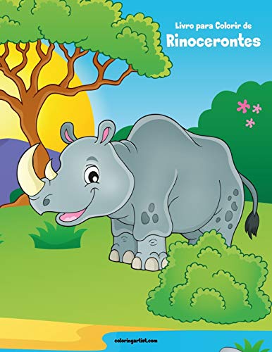 Livro para Colorir de Rinocerontes (Portuguese Edition)
